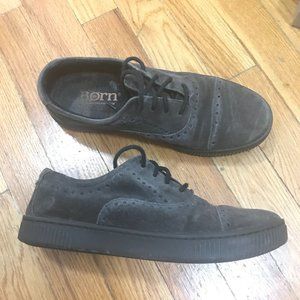 Gray Suede Oxford Cap Toe Sneakers Born Cymbal
